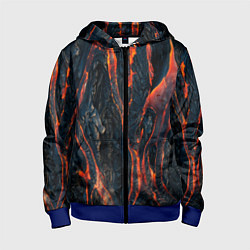 Детская толстовка на молнии Огненная магма