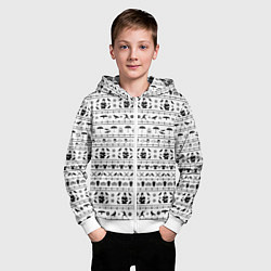 Толстовка на молнии детская Black pattern Wednesday Addams, цвет: 3D-белый — фото 2