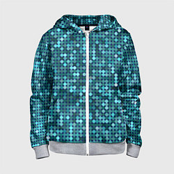 Детская толстовка на молнии Блеск пайеток изумрудных бирюзовых