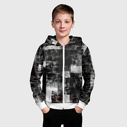 Толстовка на молнии детская Абстракт серого и белого, цвет: 3D-белый — фото 2