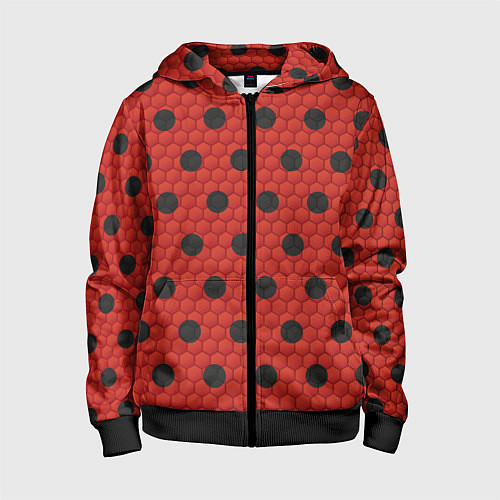 Детская толстовка на молнии Камуфляж божья коровка / 3D-Черный – фото 1