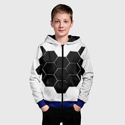 Толстовка на молнии детская Абстракция текстура соты, цвет: 3D-синий — фото 2