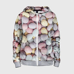Толстовка на молнии детская Абстрактное множество чистых и светлых камней, цвет: 3D-меланж