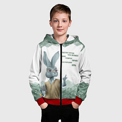 Толстовка на молнии детская Легенда про экзамен, цвет: 3D-красный — фото 2