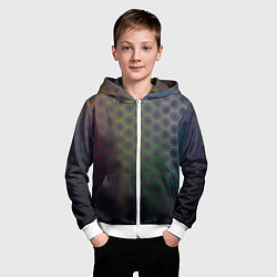 Толстовка на молнии детская Абстрактные соты размытые, цвет: 3D-белый — фото 2