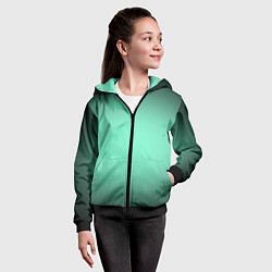 Толстовка на молнии детская Аквамариновый градиент, цвет: 3D-черный — фото 2