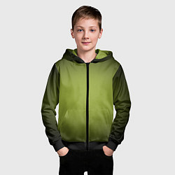 Толстовка на молнии детская Оливковый фон и черная виньетка, градиент, цвет: 3D-черный — фото 2