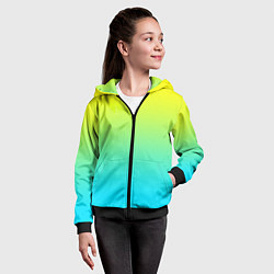 Толстовка на молнии детская Светло-голубой градиент, цвет: 3D-черный — фото 2