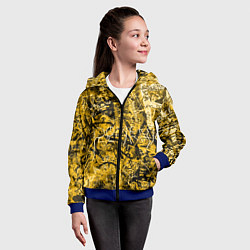 Толстовка на молнии детская Желтый хаос, цвет: 3D-синий — фото 2