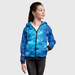 Толстовка на молнии детская Текстура воды, цвет: 3D-черный — фото 2