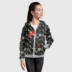 Толстовка на молнии детская Металлические плитки, цвет: 3D-меланж — фото 2