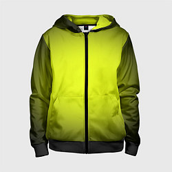 Детская толстовка на молнии Кислотный желтый с градиентом