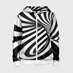 Детская толстовка на молнии Оптические иллюзии зебра