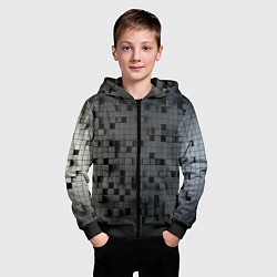 Толстовка на молнии детская Digital pixel black, цвет: 3D-черный — фото 2