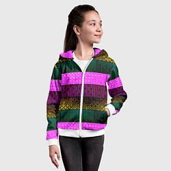Толстовка на молнии детская Patterned stripes, цвет: 3D-белый — фото 2