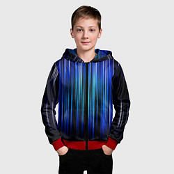 Толстовка на молнии детская Neon line stripes, цвет: 3D-красный — фото 2