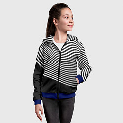 Толстовка на молнии детская Trendy raster pattern, цвет: 3D-синий — фото 2