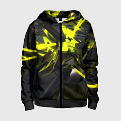 Толстовка на молнии детская Yellow gold abstraction, цвет: 3D-черный