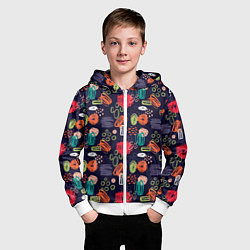 Толстовка на молнии детская Разноцветные завитки, цвет: 3D-белый — фото 2