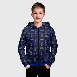 Толстовка на молнии детская Bart pattern Eat my shorts, цвет: 3D-синий — фото 2