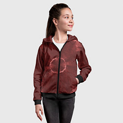 Толстовка на молнии детская Красный круг тай-дай, цвет: 3D-черный — фото 2