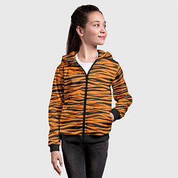 Толстовка на молнии детская Тигра, цвет: 3D-черный — фото 2