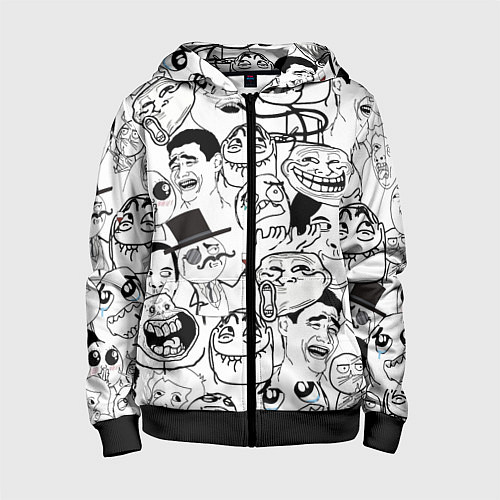 Детская толстовка на молнии Сборник мемов / 3D-Черный – фото 1