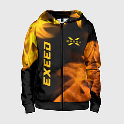 Толстовка на молнии детская Exeed - gold gradient: надпись, символ, цвет: 3D-черный