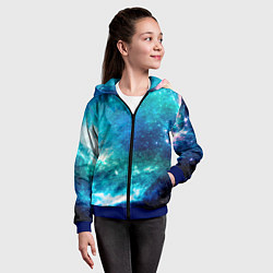 Толстовка на молнии детская Звёздная Вселенная, цвет: 3D-синий — фото 2