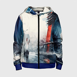 Детская толстовка на молнии Наш город - коллекция Бело-сине-красный - Хуф и Ся