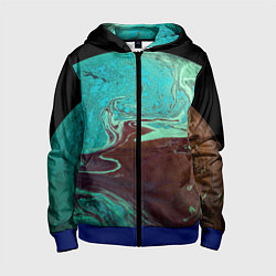 Толстовка на молнии детская Часть иссушённой планеты и космос, цвет: 3D-синий