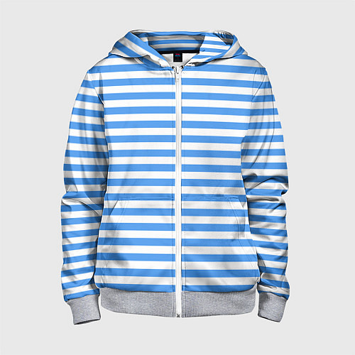 Детская толстовка на молнии Тельняшка васильковая ВДВ / 3D-Меланж – фото 1