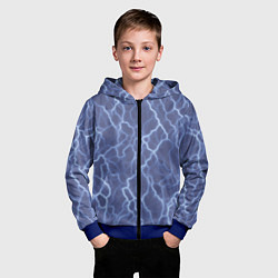 Толстовка на молнии детская Электрический разряд на голубом фоне, цвет: 3D-синий — фото 2
