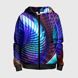Детская толстовка на молнии Неоновый водоворот