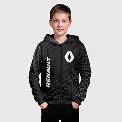 Толстовка на молнии детская Renault карбоновый фон, цвет: 3D-черный — фото 2