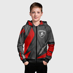 Толстовка на молнии детская Lamborghini sports racing, цвет: 3D-черный — фото 2