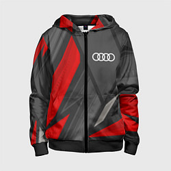 Толстовка на молнии детская Audi sports racing, цвет: 3D-черный