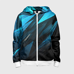 Толстовка на молнии детская Black blue style, цвет: 3D-белый