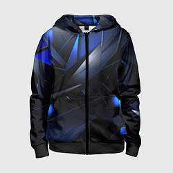 Толстовка на молнии детская Blue black background, цвет: 3D-черный