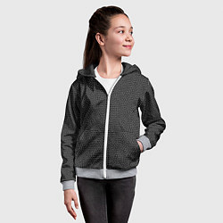 Толстовка на молнии детская Мозаика мелкая черный, цвет: 3D-меланж — фото 2