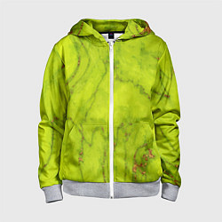Толстовка на молнии детская Abstraction green, цвет: 3D-меланж