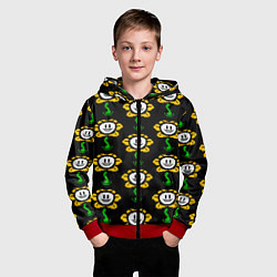 Толстовка на молнии детская Undertale - flowey smile, цвет: 3D-красный — фото 2