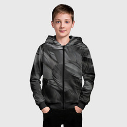 Толстовка на молнии детская Черные перья ворона, цвет: 3D-черный — фото 2