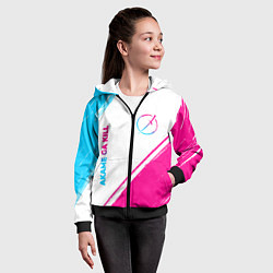 Толстовка на молнии детская Akame ga Kill neon gradient style: надпись, символ, цвет: 3D-черный — фото 2