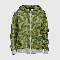 Детская толстовка на молнии Лоси - камуфляж