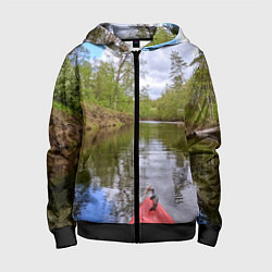 Детская толстовка на молнии Красная байдарка