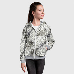 Толстовка на молнии детская Черно-белые складки, цвет: 3D-меланж — фото 2