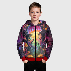 Толстовка на молнии детская Фантастическая медуза, цвет: 3D-красный — фото 2