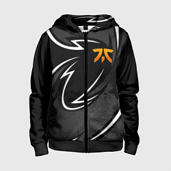 Толстовка на молнии детская Fnatic - white line, цвет: 3D-черный