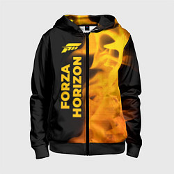 Толстовка на молнии детская Forza Horizon - gold gradient: по-вертикали, цвет: 3D-черный